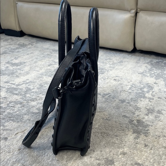 Loeffler Randall Junior Work Tote Bag Black Leather Studded 2 Way - Picture 6 of 15